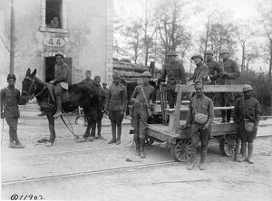 Men with horse and railcar